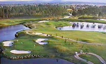 [Aerial view of golf course]